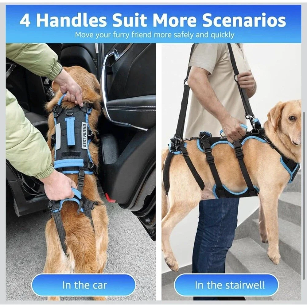 Dog Lift Harness Large 2-in-1 Full Body Sling Support for Large Male Dogs